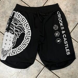 Crooks & Castles Black and White Athletic Shorts size US M